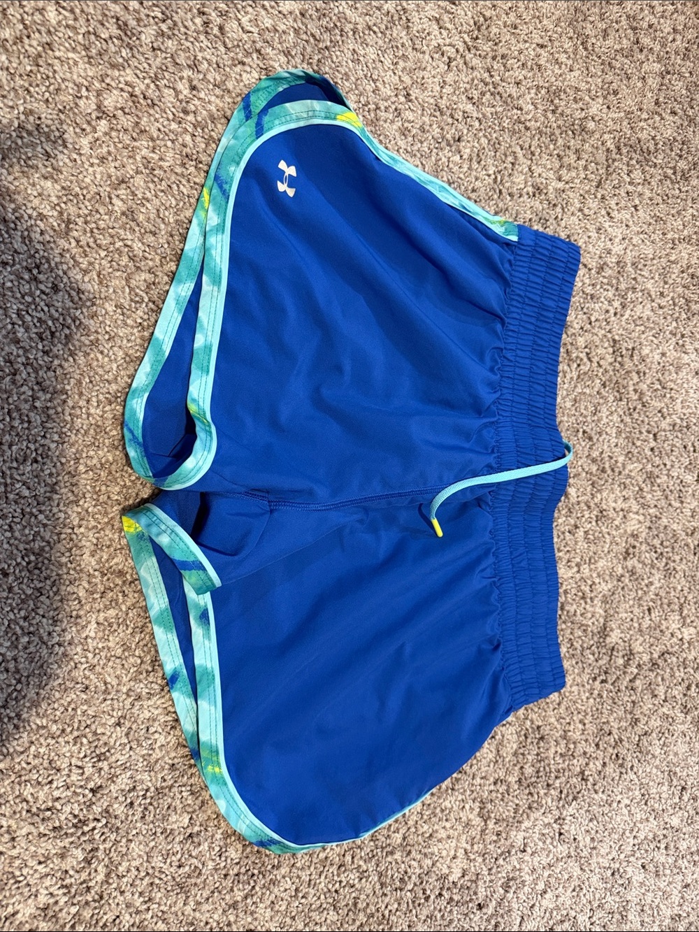 Under Armour Women's Royal Blue Athletic Shorts with Teal Trim
